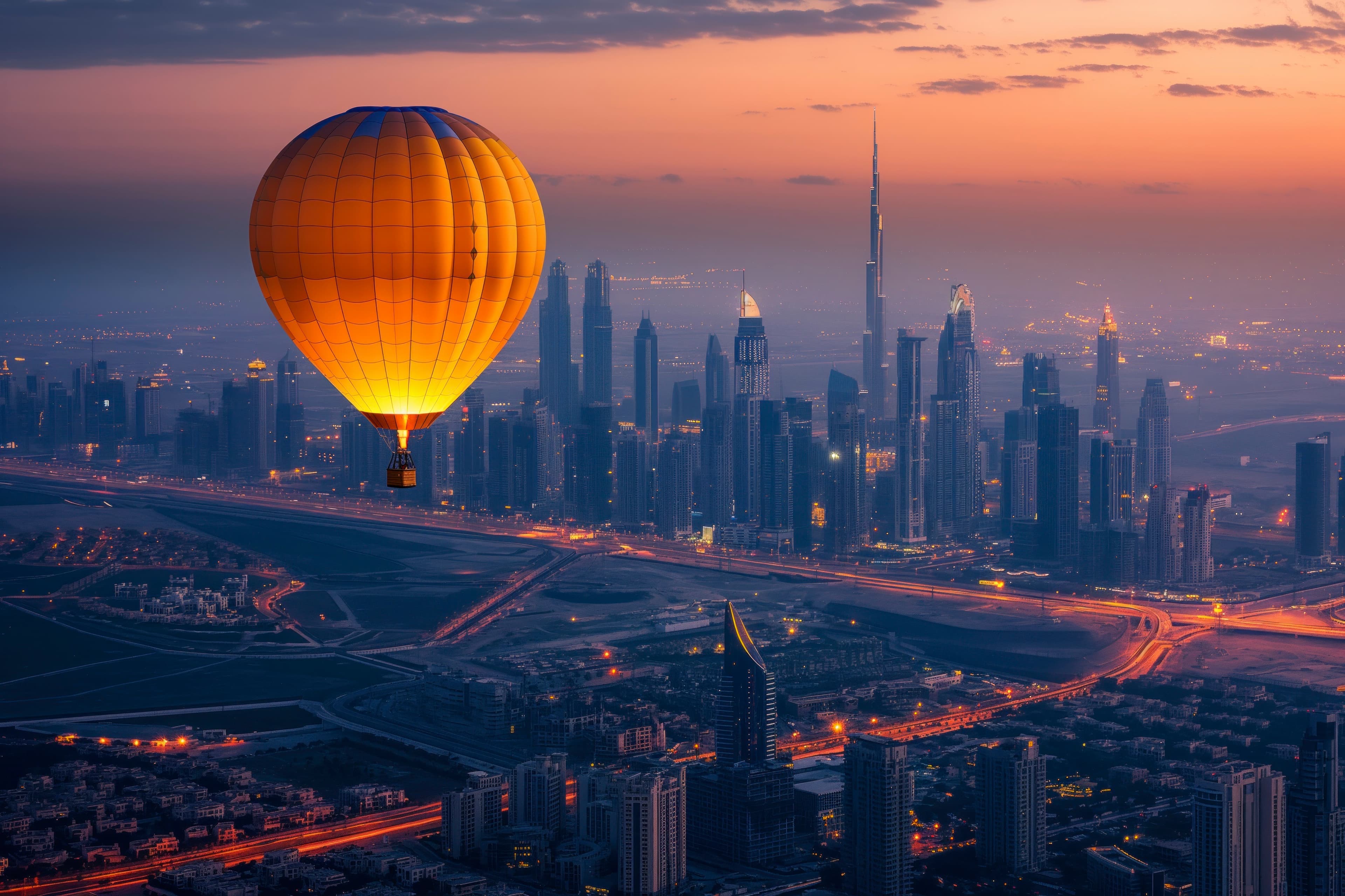 Desert Hot Air Balloon at Sunrise